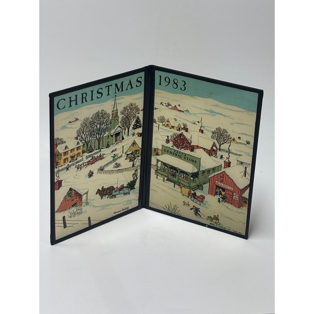 Vintage 1983 Seriglass Christmas Card Ornament Howard Imhoff Yorkraft Flavia